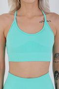SOOFUL pool blue seamless sporcu büstiyer dikissiz ferah mavi pilates yoga