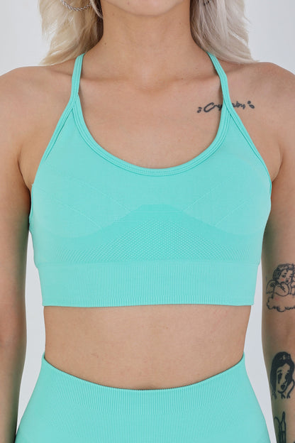 SOOFUL pool blue seamless sporcu büstiyer dikissiz ferah mavi pilates yoga