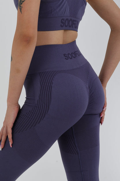 SOOFUL skipper blue seamless toparlayici spor tayt push-up etkili yuksek bel dikissiz