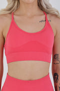 SOOFUL raspberry seamless sporcu büstiyer dikissiz kırmızı ton fitness yoga