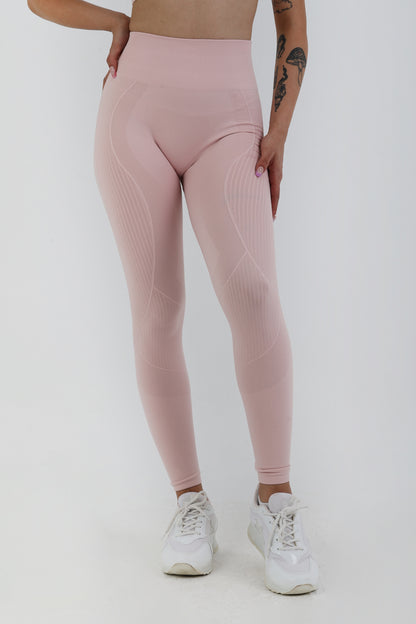 Yüksek Bel Seamless Toparlayıcı Spor Tayt – Rose Shadow | Push-Up Etkili & Nefes Alan Kumaş