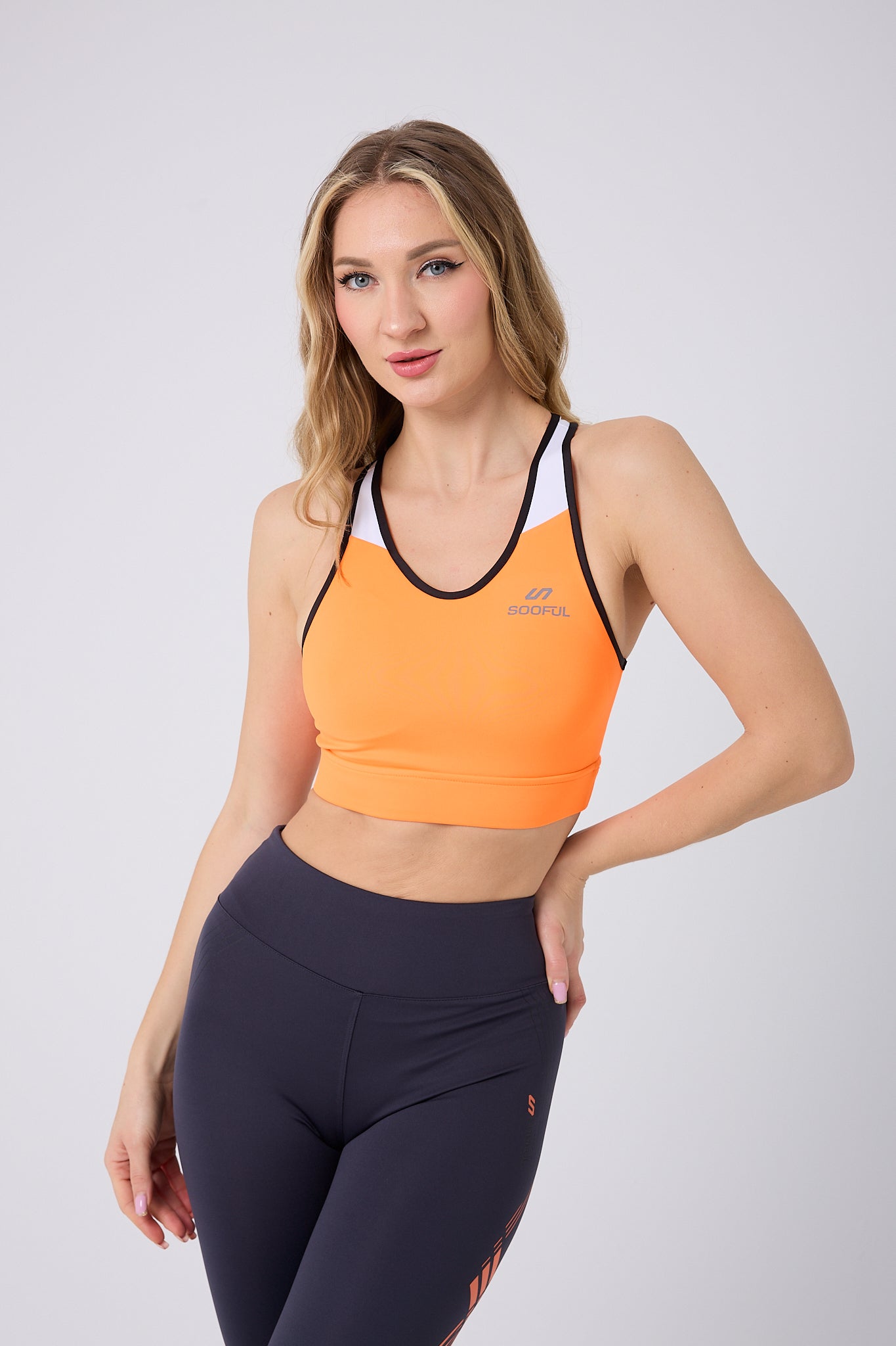 SOOFUL neon turuncu kadın sporcu büstiyer detay