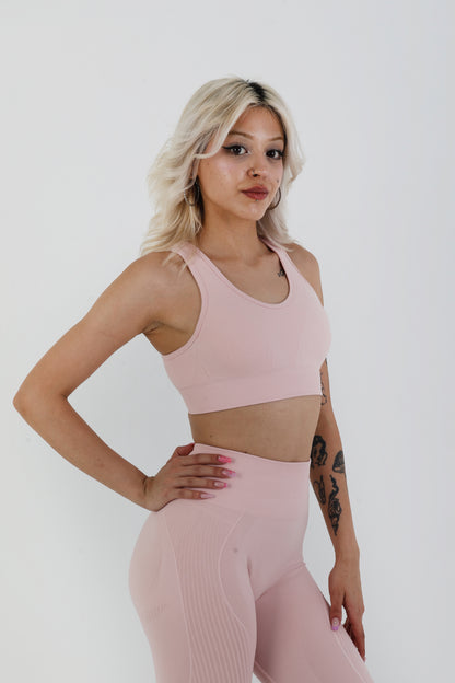 Rose Shadow Seamless Sporcu Büstiyer – Hafif & Şık Duruş
