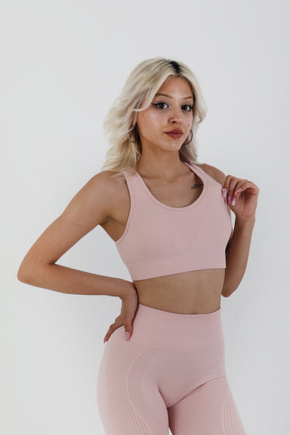 Rose Shadow Seamless Sporcu Büstiyer – Hafif & Şık Duruş