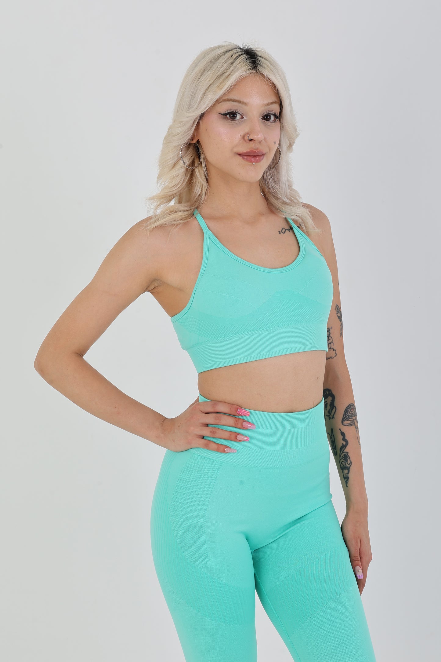 Pool Blue Seamless Sporcu Büstiyer – Hafif & Şık Duruş