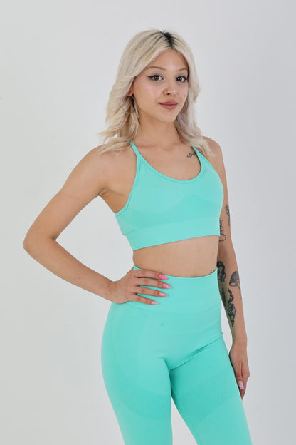 Pool Blue Seamless Sporcu Büstiyer – Hafif & Şık Duruş