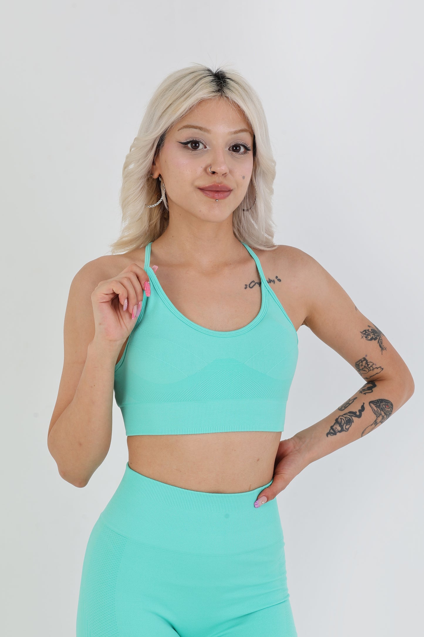 Pool Blue Seamless Sporcu Büstiyer – Hafif & Şık Duruş