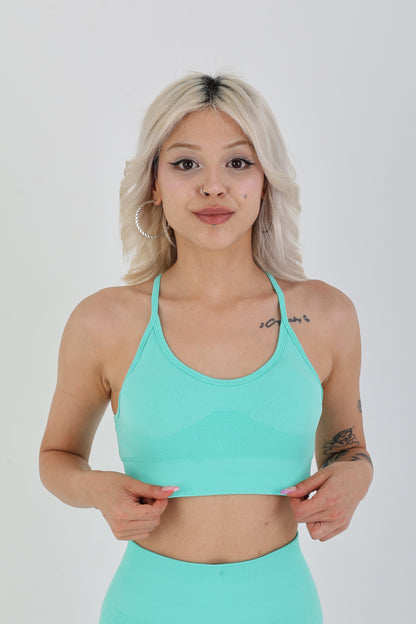 Pool Blue Seamless Sporcu Büstiyer – Hafif & Şık Duruş