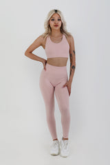 Rose Shadow Seamless Spor Takım – Yüksek Bel Toparlayıcı Tayt & Destekleyici Büstiyer | Push-Up Etkili & Nefes Alır
